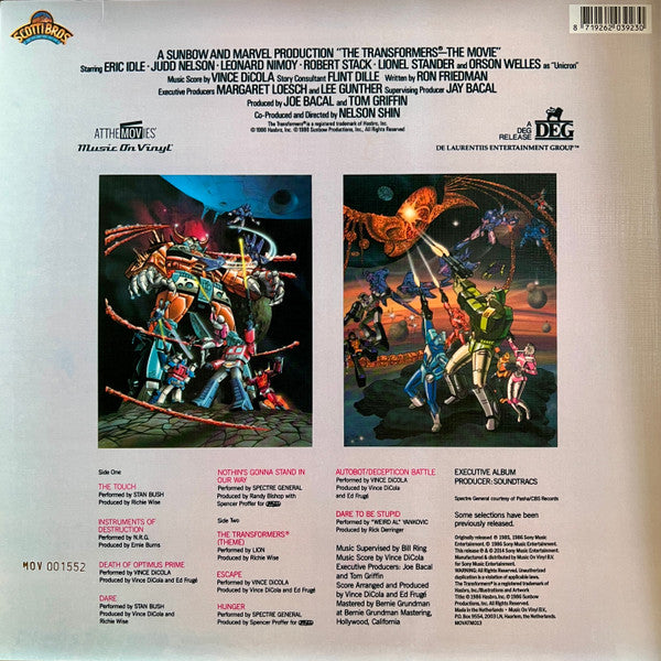 Various : The Transformers: The Movie (Original Motion Picture Soundtrack) (LP, RE, 180)