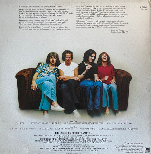 Peter Frampton : I'm In You (LP, Album)