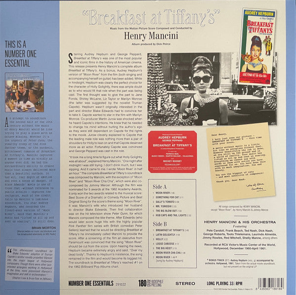 Henry Mancini : Breakfast At Tiffany's  (LP, Album, RE, 180)