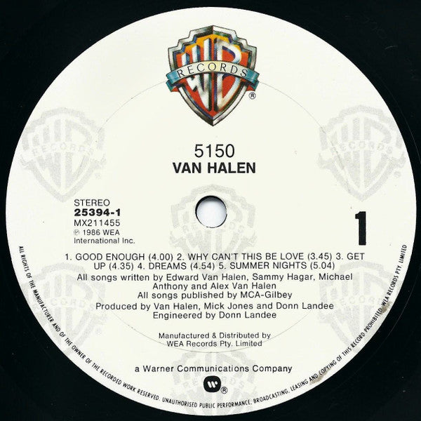 Van Halen : 5150 (LP, Album)