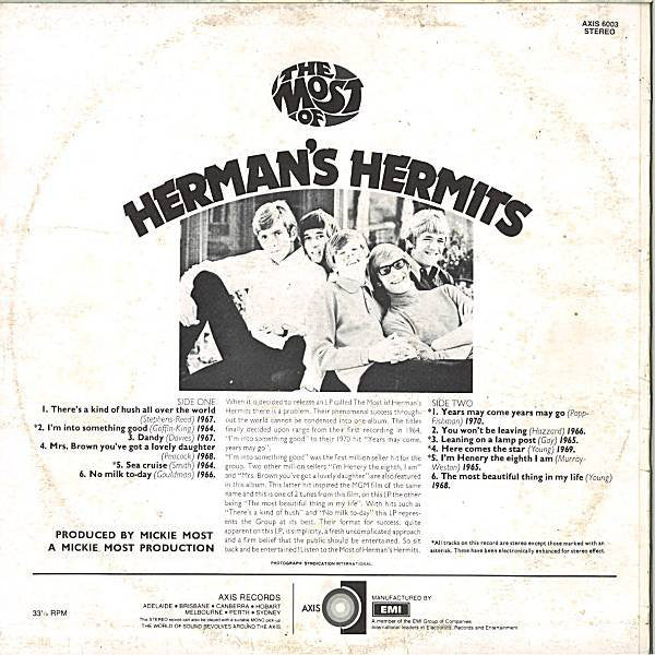 Herman's Hermits : The Most Of Herman's Hermits (LP, Comp)