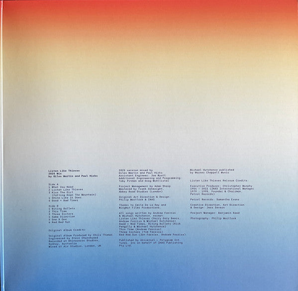 INXS : Listen Like Thieves (LP, Album, RE, RM,  40)