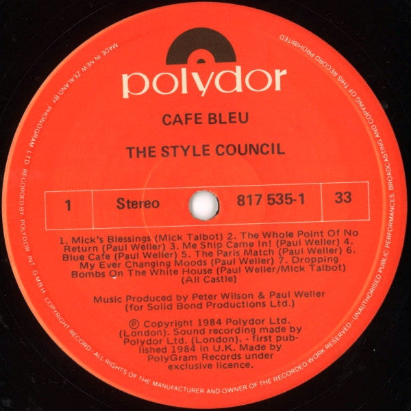 The Style Council : Café Bleu (LP, Album)