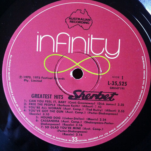 Sherbet : Greatest Hits 1970-75 (LP, Comp, Gat)