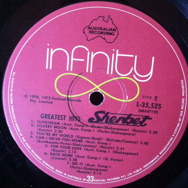 Sherbet : Greatest Hits 1970-75 (LP, Comp, Gat)