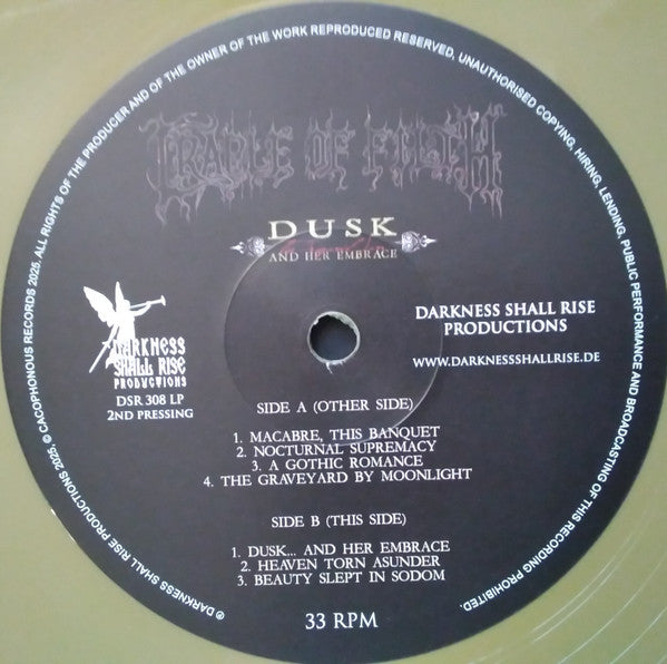 Cradle Of Filth : Dusk.... And Her Embrace - The Original Sin (2xLP, Album, Ltd, RE, RM, Gol)
