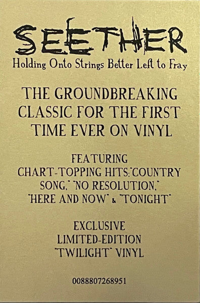 Seether : Holding Onto Strings Better Left To Fray (LP, Album, Ltd, Gre)