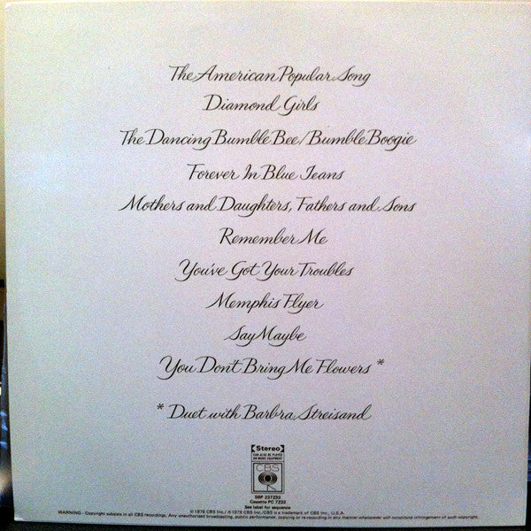 Neil Diamond : You Don't Bring Me Flowers (LP, Album)