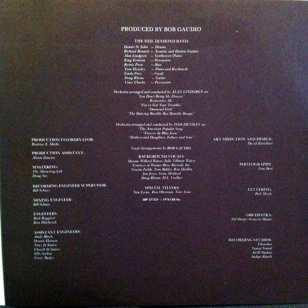 Neil Diamond : You Don't Bring Me Flowers (LP, Album)