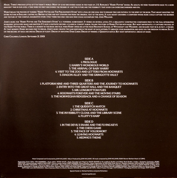 John Williams (4) : Harry Potter And The Philosopher's Stone (Original Motion Picture Soundtrack) (2xLP, Album)