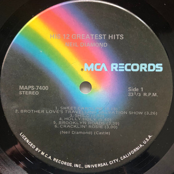 Neil Diamond : His 12 Greatest Hits (LP, Comp)