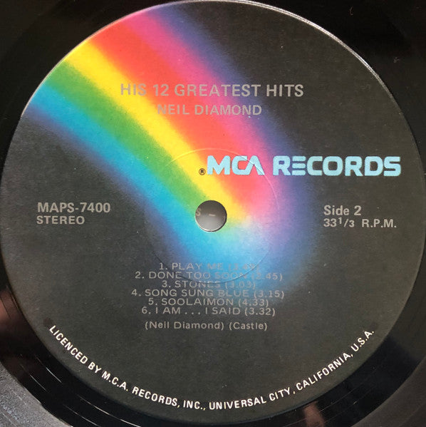 Neil Diamond : His 12 Greatest Hits (LP, Comp)