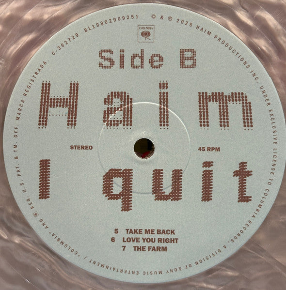 Haim (2) : I Quit (2xLP, Album, Sil)