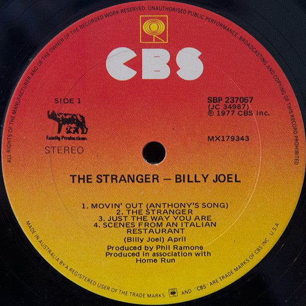 Billy Joel : The Stranger (LP, Album)