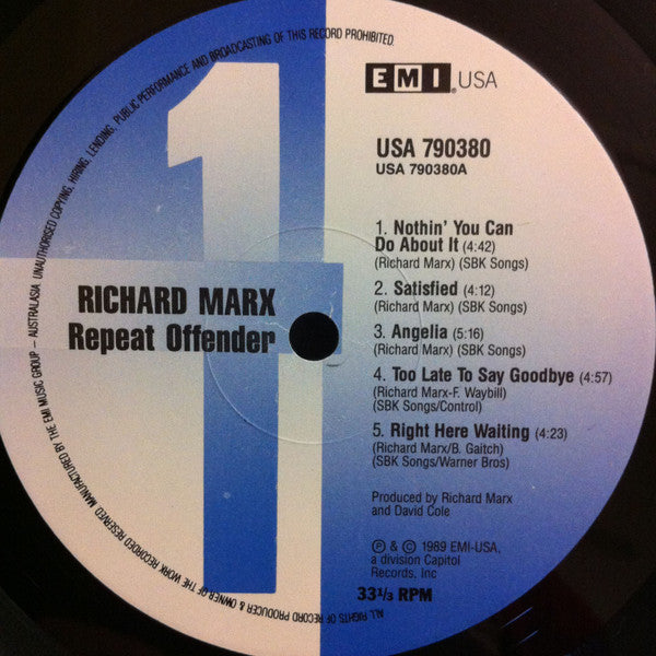 Richard Marx : Repeat Offender (LP, Album)