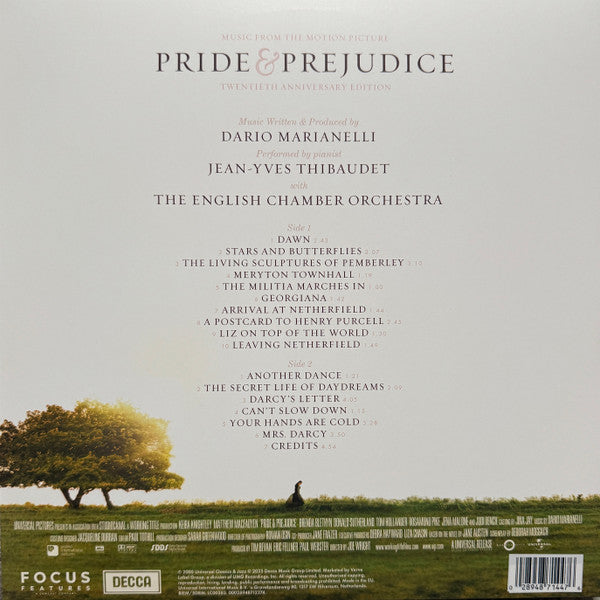 Dario Marianelli, Jean-Yves Thibaudet, English Chamber Orchestra : Pride & Prejudice (Music From The Motion Picture) (LP, Ltd, RE, Sea)