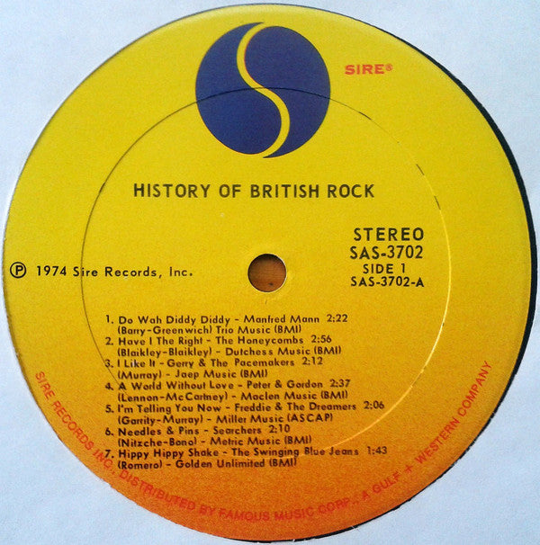 Various : History Of British Rock (2xLP, Comp)