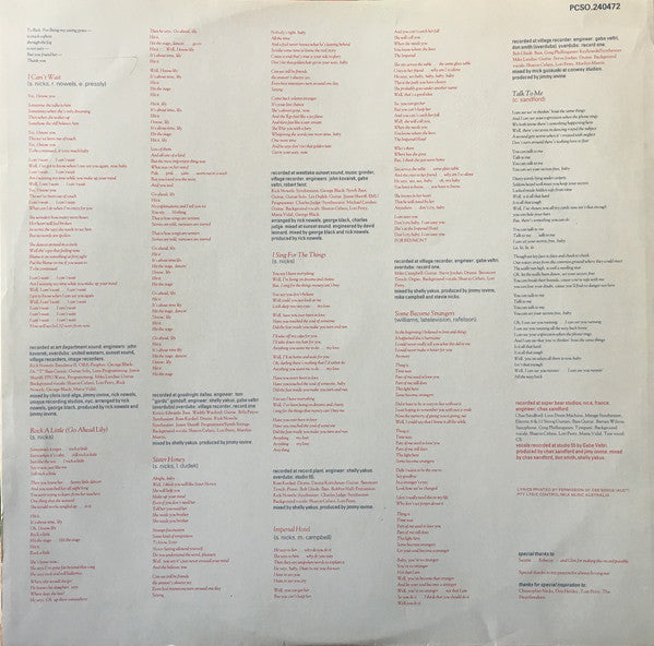 Stevie Nicks : Rock A Little (LP, Album)