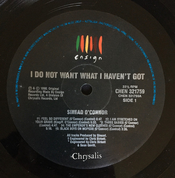 Sinéad O'Connor : I Do Not Want What I Haven't Got (LP, Album, Bla)
