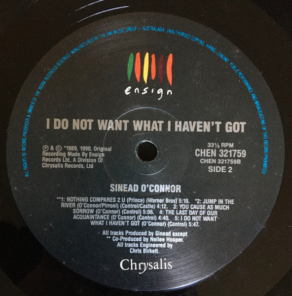 Sinéad O'Connor : I Do Not Want What I Haven't Got (LP, Album, Bla)