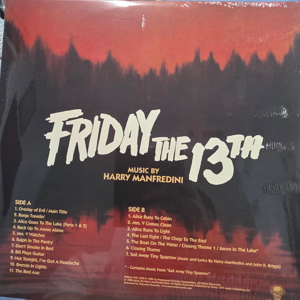 Harry Manfredini : Friday The 13th (Original Motion Picture Score) (LP, Album, RE, RP, Sil)