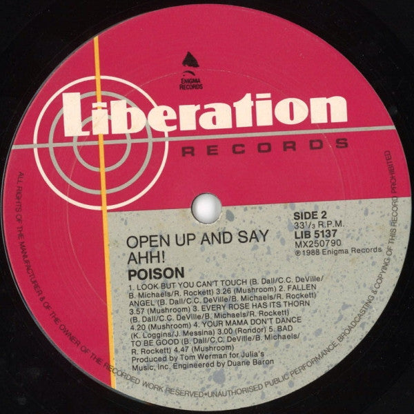 Poison (3) : Open Up And Say... Ahh! (LP, Album)