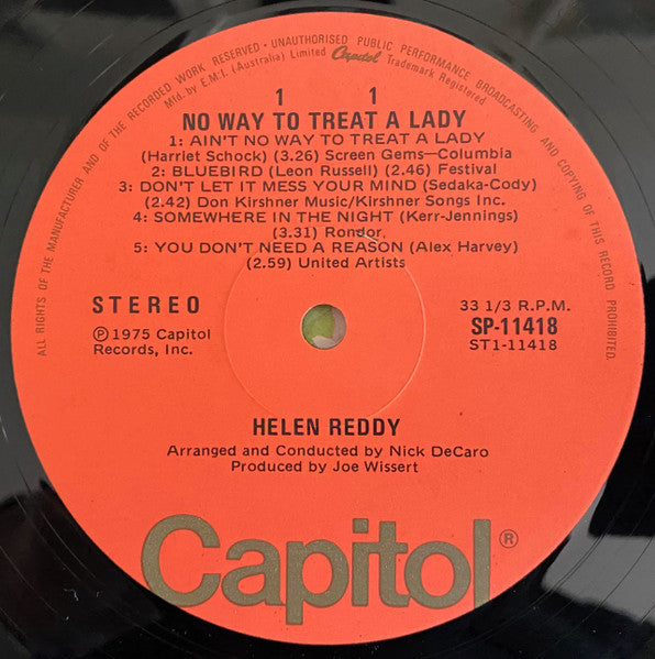 Helen Reddy : No Way To Treat A Lady (LP, Album)