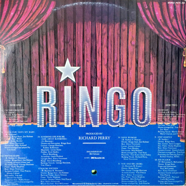 Ringo Starr : Ringo (LP, Album, Gat)