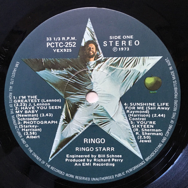 Ringo Starr : Ringo (LP, Album, Gat)