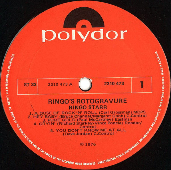 Ringo Starr : Ringo's Rotogravure (LP, Album, Gat)