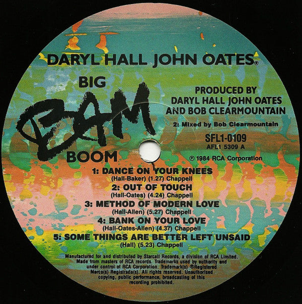 Daryl Hall & John Oates : Big Bam Boom (LP, Album, Gat)