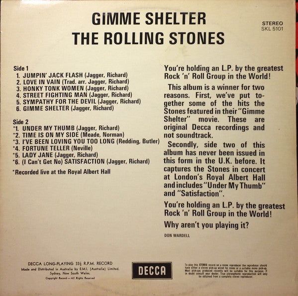The Rolling Stones : Gimme Shelter (LP, Comp, Roy)