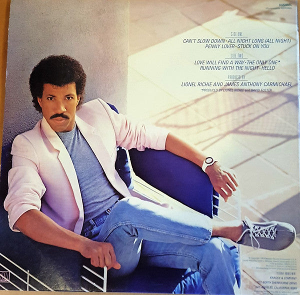 Lionel Richie : Can't Slow Down (LP, Album, Gat)