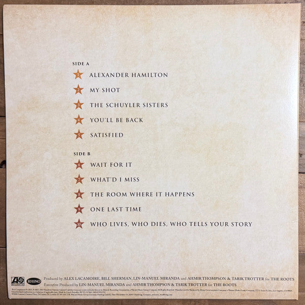 Lin-Manuel Miranda : Hamilton: 10 Shots (Highlights From The Original Broadway Cast Recording) (LP, Comp, Tan)