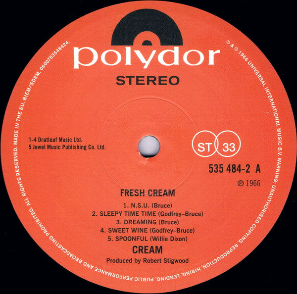 Cream (2) : Fresh Cream (LP, Album, RE, RP)