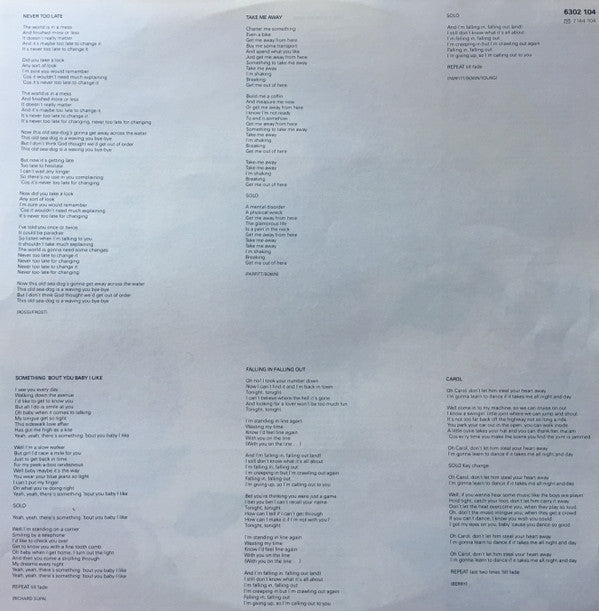 Status Quo : Never Too Late (LP, Album)