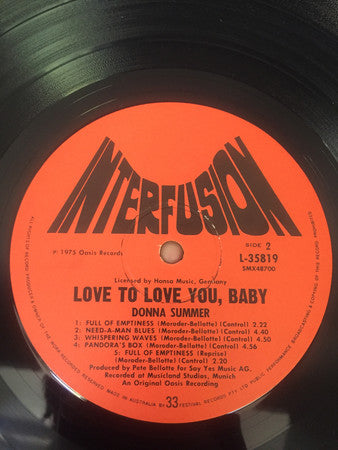 Donna Summer : Love To Love You Baby (LP, Album)