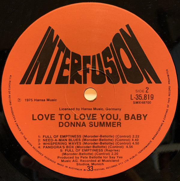 Donna Summer : Love To Love You Baby (LP, Album)
