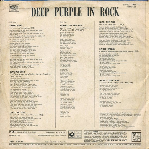 Deep Purple : In Rock (LP, Album, RE)