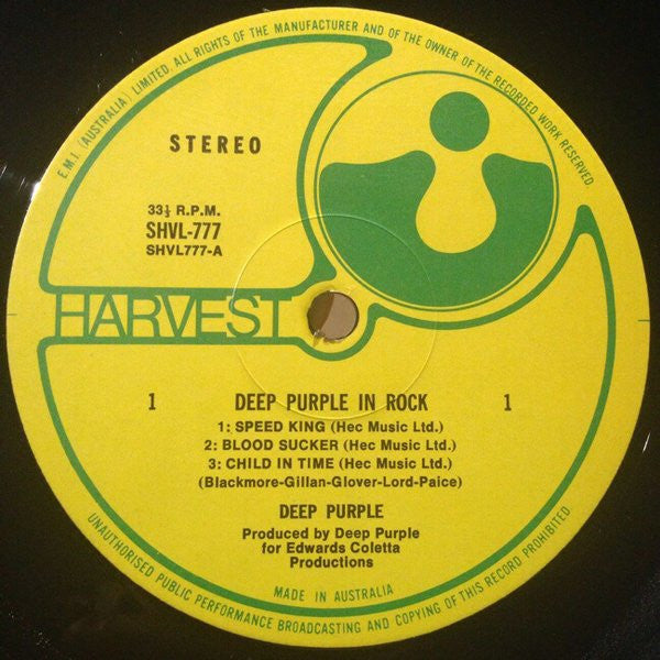 Deep Purple : In Rock (LP, Album, RE)