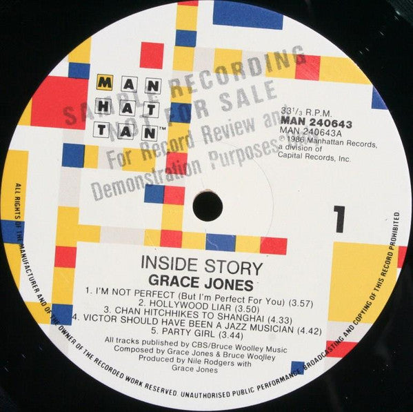 Grace Jones : Inside Story (LP, Album)