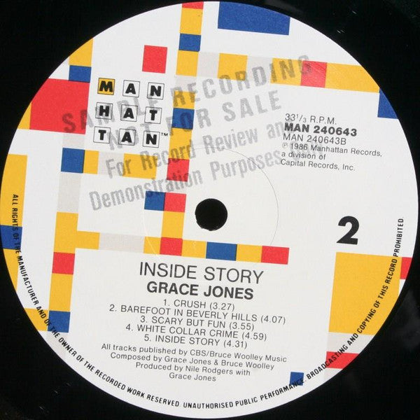Grace Jones : Inside Story (LP, Album)