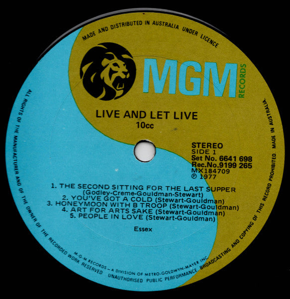 10cc : Live And Let Live (2xLP, Album)