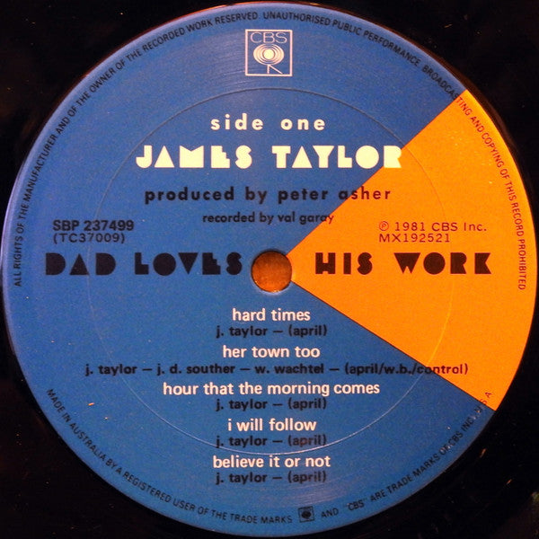 James Taylor (2) : Dad Loves His Work (LP, Album, Ora)