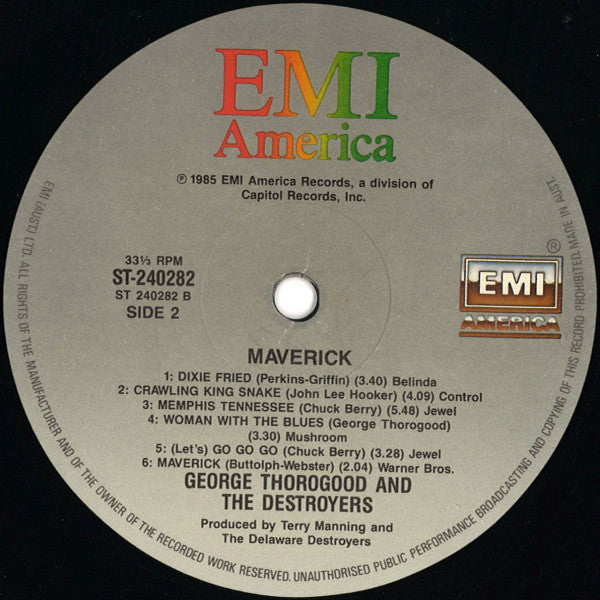 George Thorogood & The Destroyers : Maverick (LP, Album)