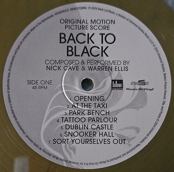 Nick Cave & Warren Ellis : Back To Black (Original Motion Picture Score) (12", Album, Ltd, Num, Gol)