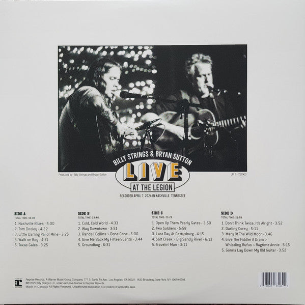 Billy Strings, Bryan Sutton : Live At The Legion (2xLP)