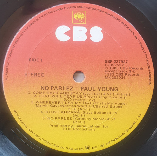 Paul Young : No Parlez (LP, Album)