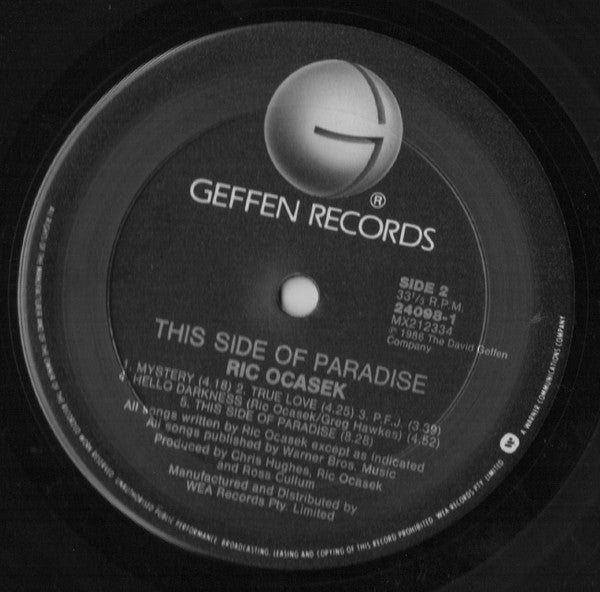 Ric Ocasek : This Side Of Paradise (LP, Album)