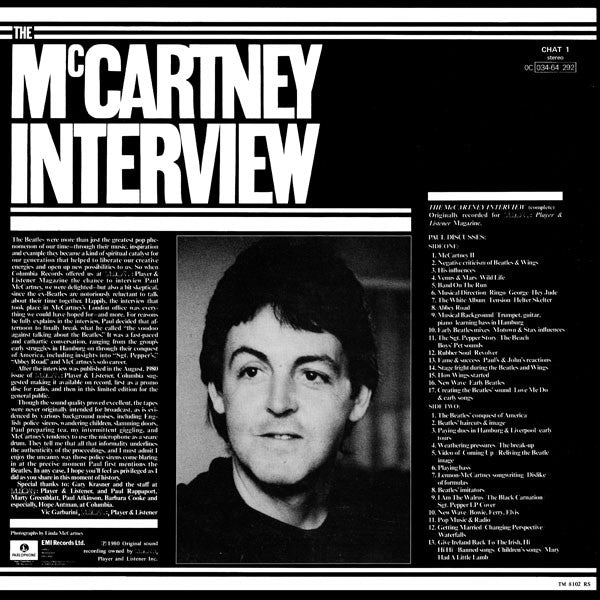 Paul McCartney : The McCartney Interview (LP)